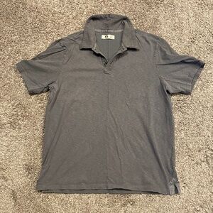 American Giant Slub Polo, Size Large, Color Light Gray